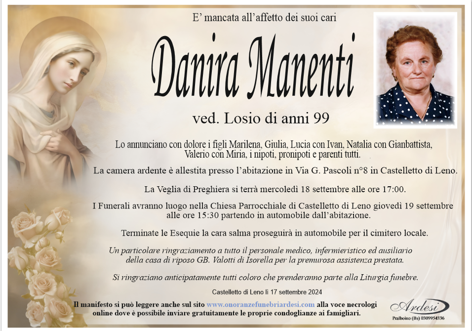 DANIRA MANENTI - CASTELLETTO DI LENO