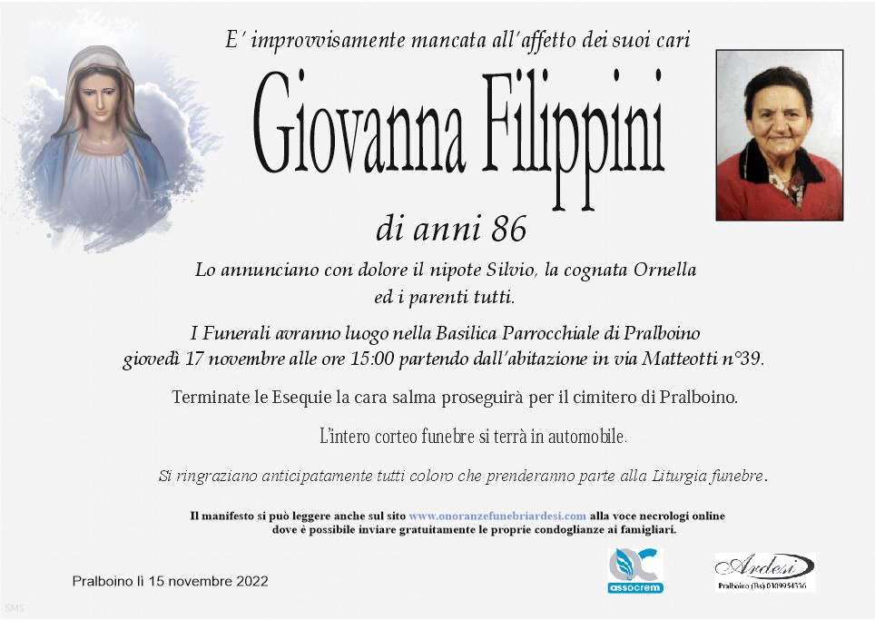 GIOVANNA FILIPPINI - PRALBOINO