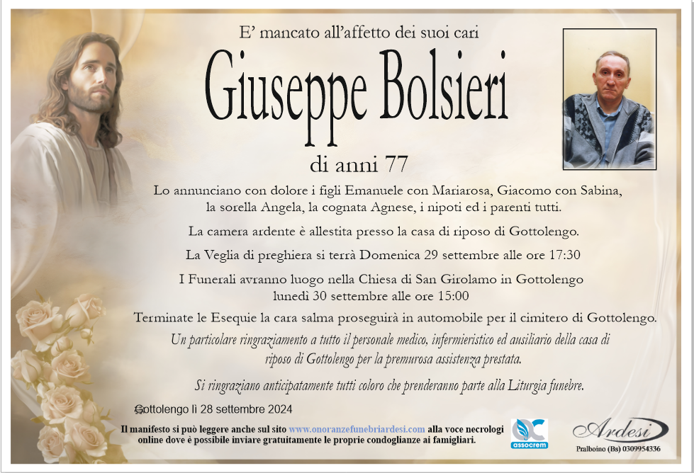 GIUSEPPE BOLSIERI - GOTTOLENGO