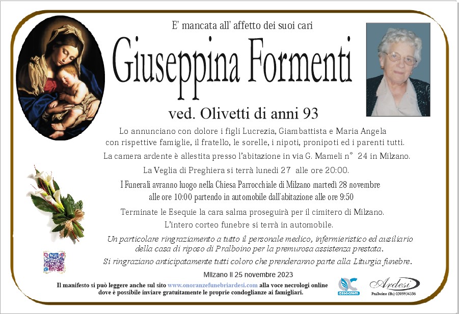 GIUSEPPINA FORMENTI - MILZANO